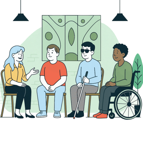 Diverse friends talking together