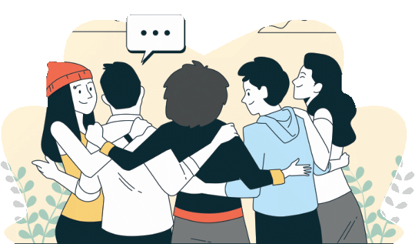 Friends talking together